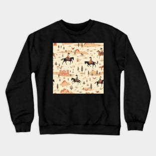 Wild West Adventure Seamless Pattern for Boys Crewneck Sweatshirt